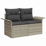 vidaXL Ensemble de canapé de jardin avec coussin 9 Pièces Gris clair