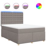 vidaXL Sommier à lattes de lit avec matelas Taupe 140x200 cm Tissu