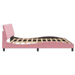 vidaXL Cadre de lit avec LED sans matelas Hanko rose 200x200 cm velours