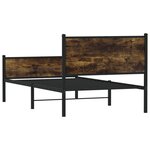 vidaXL Cadre de lit en métal sans matelas chêne fumé 107x203 cm