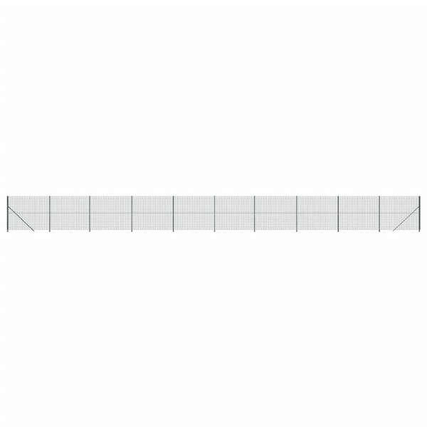 vidaXL Clôture en treillis métallique avec bride vert 2x25 m