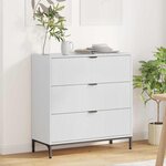vidaXL Buffet Blanc brillant 79 5 x 33 x 82 cm Bois d'ingénierie