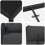 vidaXL Ensemble de salle à manger pour jardin 7 Pièces Noir Poly rotin