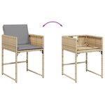 vidaXL Ensemble à manger de jardin coussins 5 Pièces mélange beige rotin