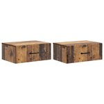 vidaXL Cabinet de chevet mural 2 pc Bois ancien 49 x 34 5 x 20 cm