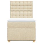 vidaXL Sommier à lattes de lit et matelas Crème 90x190 cm Tissu