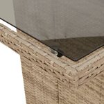 vidaXL Table de jardin dessus en verre beige 190x80x74 cm