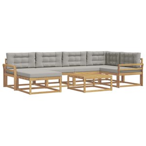 vidaXL Ensemble de canapés d'extérieur 7 pc Blanc et gris clair