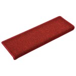vidaXL Tapis d'escalier 15 pièces 65 x 21 x 4 cm Bordeaux Bordure rectangulaire