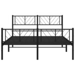 vidaXL Cadre de lit métal sans matelas avec pied de lit noir 120x190cm