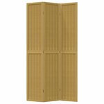 vidaXL Cloison de séparation 3 panneaux marron bois paulownia massif