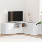 vidaXL Armoire d'angle blanc 200x40x45 cm bois d’ingénierie
