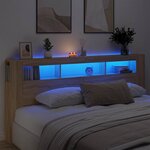 vidaXL Tête de lit à LED chêne sonoma 220x18 5x103 5cm bois ingénierie