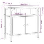 vidaXL Armoire lavabo de salle de bain noir 60x30x60 cm