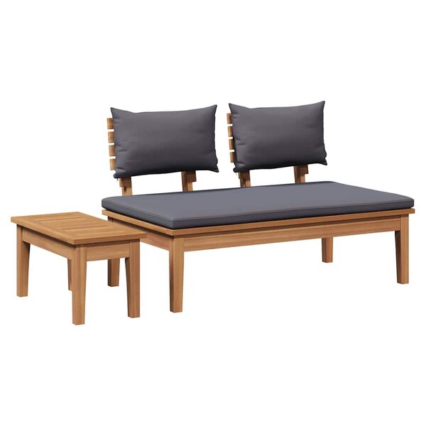 vidaXL Banc de jardin 2 Pièces Marron Teck massif