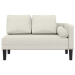 vidaXL Chaise longue avec coussins crème velours