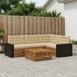 vidaXL Ensemble de canapés d'extérieur 5 Pièces Naturel et Beige