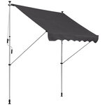 Store banne manuel rétractable 2L x 1 5l x 1 7-2 8H m inclinaison réglable installation rapide métal alu polyester gris