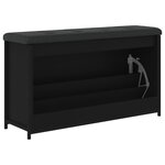vidaXL Banc à chaussures avec tiroir rabattable noir 102x32x56 cm