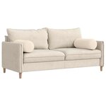 vidaXL Coussins d'accent 2 Pièces Beige Ø 25 x 70 cm Tissu en microfibre