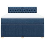 vidaXL Sommier à lattes de lit avec matelas Bleu 160x200 cm Tissu