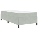 vidaXL Cadre de lit Gris clair  gris et blanc 90 x 190 cm Velours