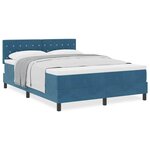 vidaXL Lit à ressorts avec matelas Bleu foncé 140 x 190 cm tissu