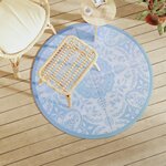 vidaXL Tapis d'extérieur bleu azuré Ø120 cm PP