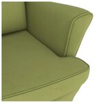 vidaXL Fauteuil à bascule à oreilles en velours vert clair bois massif