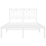 vidaXL Cadre de lit métal sans matelas et tête de lit blanc 120x200 cm