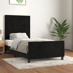 vidaXL Cadre de lit avec tête de lit Noir 100x200 cm Velours