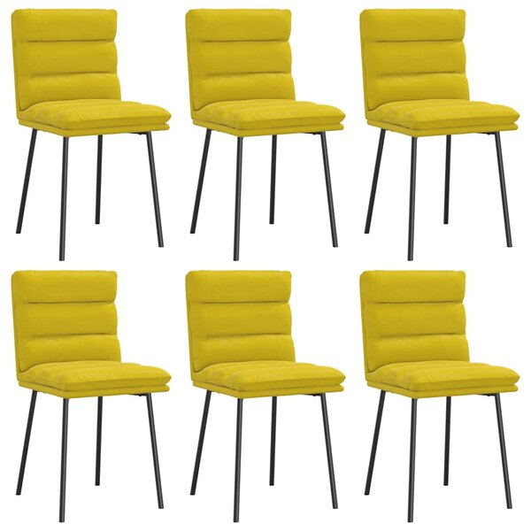 vidaXL Chaises à manger lot de 6 jaune velours