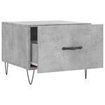 vidaXL Table basse gris béton 50x50x40 cm bois d'ingénierie