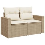 vidaXL Salon de jardin avec coussins 9 Pièces beige résine tressée