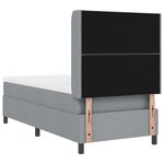 Lit Box Spring vidaXL avec Matelas & Lumière LED Gris clair 90x200 cm Tissu