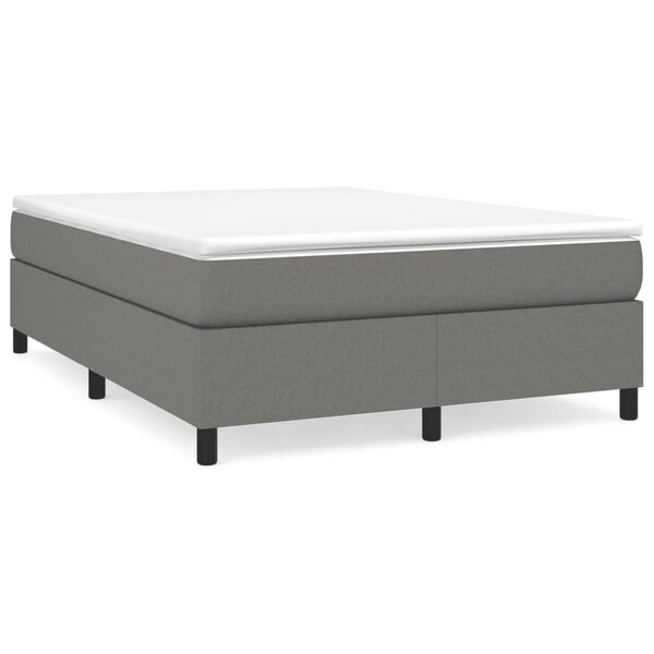 vidaXL Cadre de lit sans matelas gris foncé 140x190 cm tissu