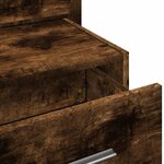 vidaXL Table de chevet murale avec lumières LED chêne fumé
