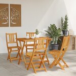 Ensemble Bistro de Jardin 4 Pièces Pliable en Bois Massif d'Acacia vidaXL