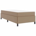 vidaXL Cadre de lit avec matelas Cappuccino 90 x 200 cm tissu