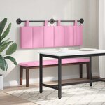 vidaXL Tête de lit suspendue Avec lumière LED Rose Tissu