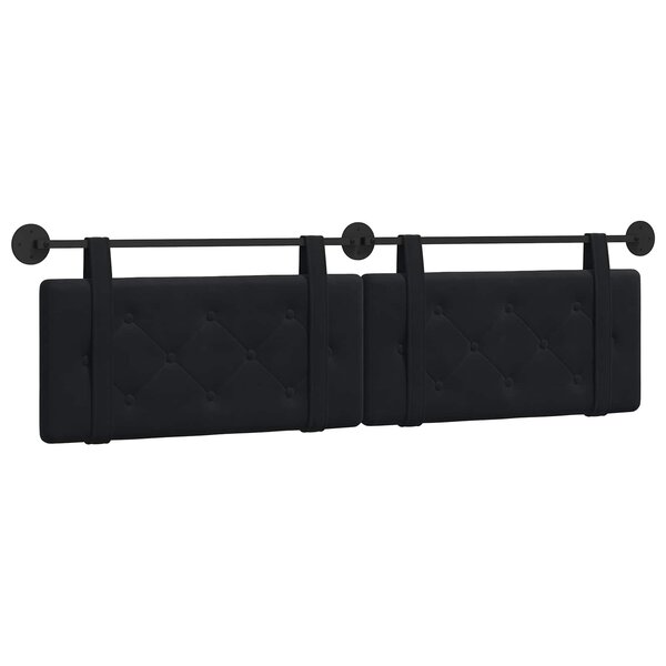 vidaXL Tête de lit suspendue Noir Velours