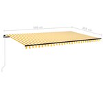 vidaXL Auvent manuel rétractable avec LED 500x350 cm Jaune et blanc