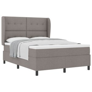 vidaXL Lit à ressorts avec matelas Taupe 140 x 190 cm tissu