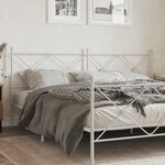 vidaXL Tête de lit métal blanc 200 cm
