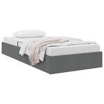 vidaXL Lit de Rangement avec stockage Gris foncé 90 x 190 cm Tissu