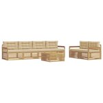 vidaXL Ensemble de canapés d'extérieur 7 pc Blanc et Beige Polyester