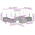 vidaXL Ensemble de canapé de jardin 7 Pièces Marron et crème Poly rotin