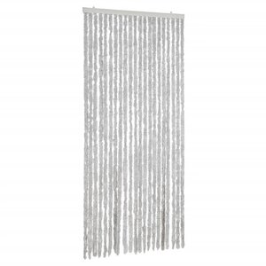 vidaXL Rideau anti-mouches gris 90x220 cm chenille