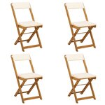 vidaXL Chaises de bistrot d'extérieur 4 pc Crème blanc