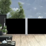 vidaXL Auvent latéral rétractable Noir 120 x 1000 cm